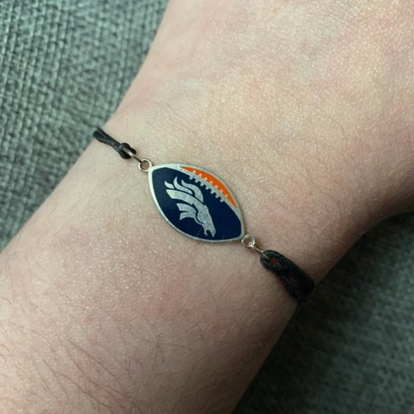 Alex & Ani NFL Denver Broncos Pull Cord Thread Bracelet w/ Sterling Silver Charm - Picture 2 of 5
